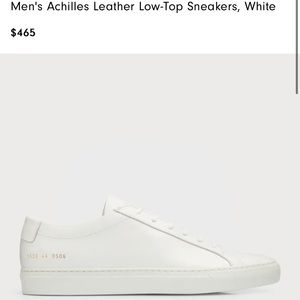 Common Projects size 45 Men's Achilles Leather Low-Top Sneakers, White
